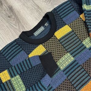 Vintage 90s Tundra Sweater Mens XL Geometric 3D Knit Pullover Bill Cosby Biggie